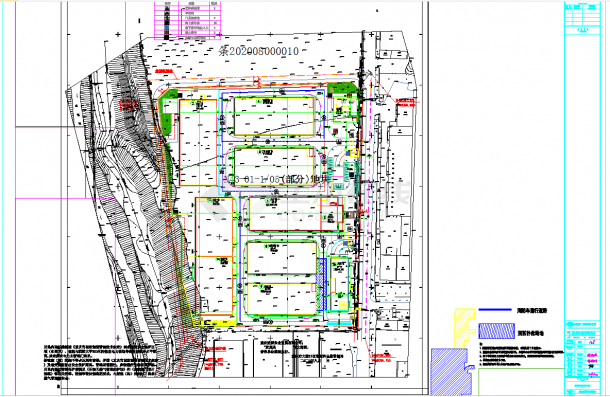 某地建桥先进制造产业园建筑消防绿化总图CAD图纸-图一