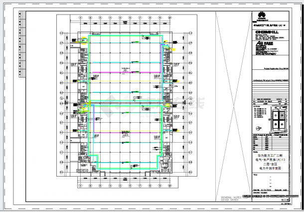 某地工业厂房-电气-生产用房大二层-电力干线平面图CAD图纸-图一