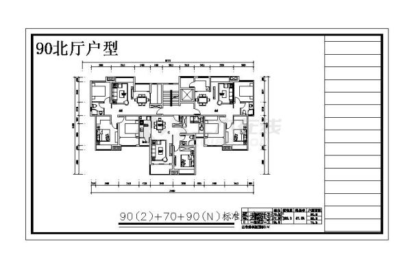 某高层多种住房户型方案图-图一