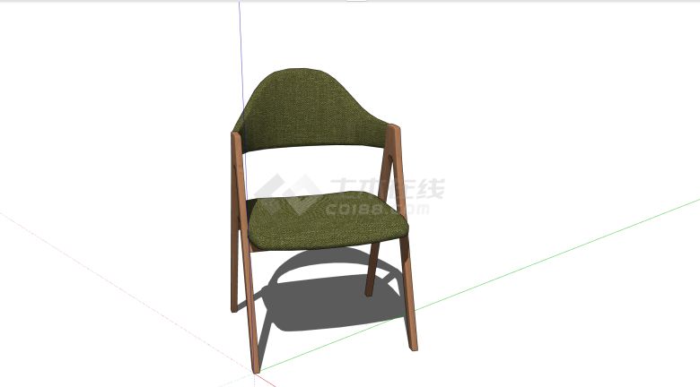 绿色马赛克现代风格休闲椅SU模型-图二