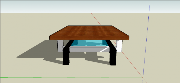 现代四腿支撑复合结构材质木质桌面茶几su模型_图1