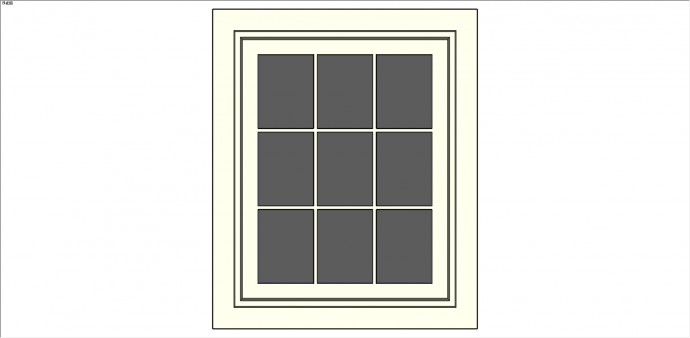 白色小长方形九格窗su模型_图1
