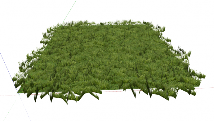 草皮草坪地被绿色正方形su模型_图1
