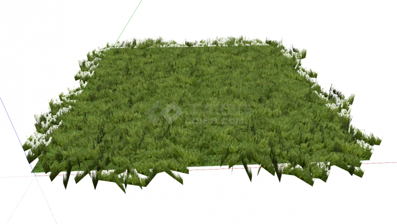 草皮草坪地被绿色正方形su模型-图一