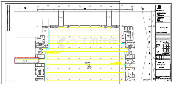 工业厂房-电气-生产用房(大)14二层-照明线槽平面图-图一