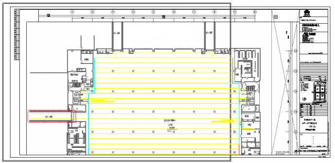工业厂房-电气-生产用房(大)14二层-照明线槽平面图_图1
