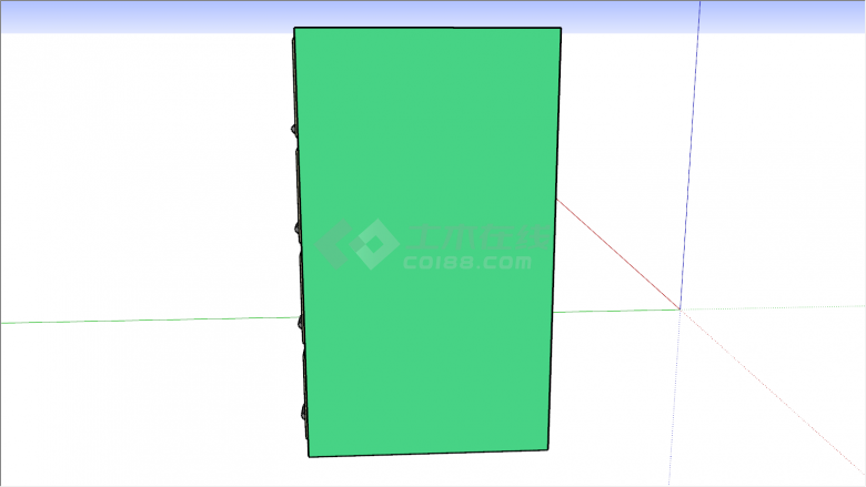绿色长方形抽屉柜子su模型-图一