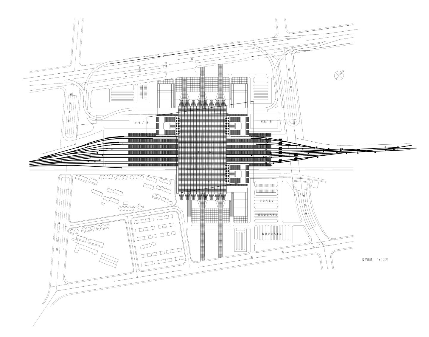 某某车站建筑结构平面图CAD
