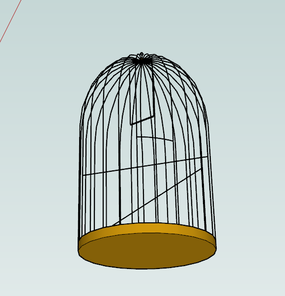 铁艺式设计鸟笼su模型_图1