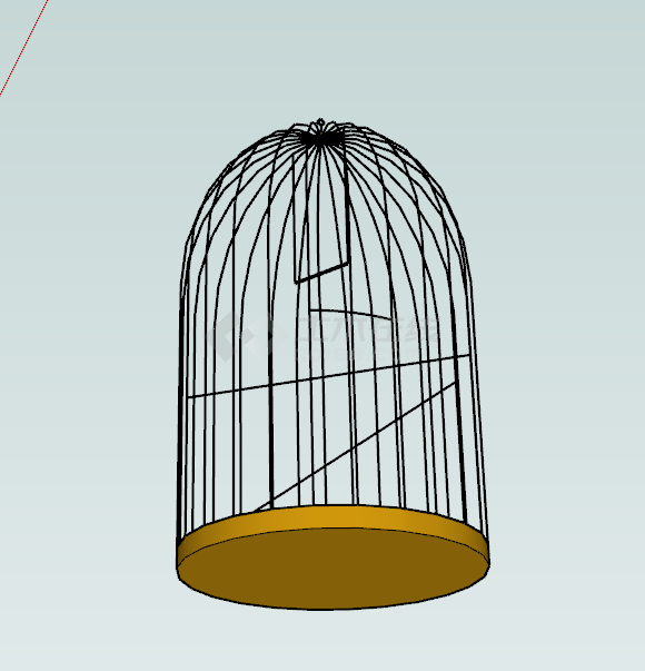 铁艺式设计鸟笼su模型-图一