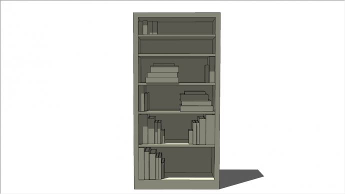 小型长方形书柜su模型_图1