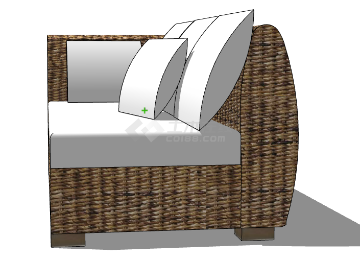 现代半式沙发su模型-图一