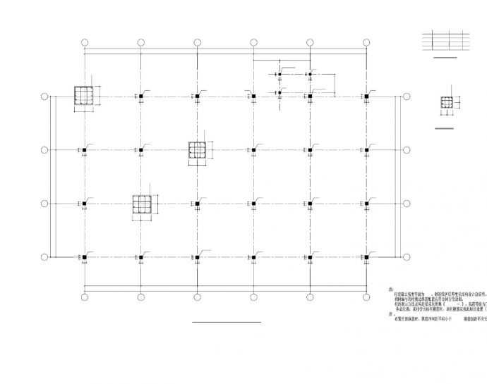 某某建筑厚生楼-结构-一层柱平面图CAD图_图1
