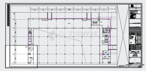 工业厂房-电气-生产用房(大)16二层-接地平面图-图一