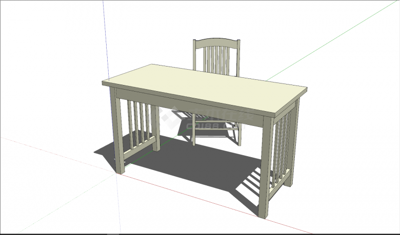 简易式学校桌椅组合su模型-图二