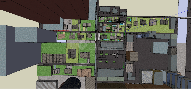 城市小型别墅住宅区布局su模型-图二