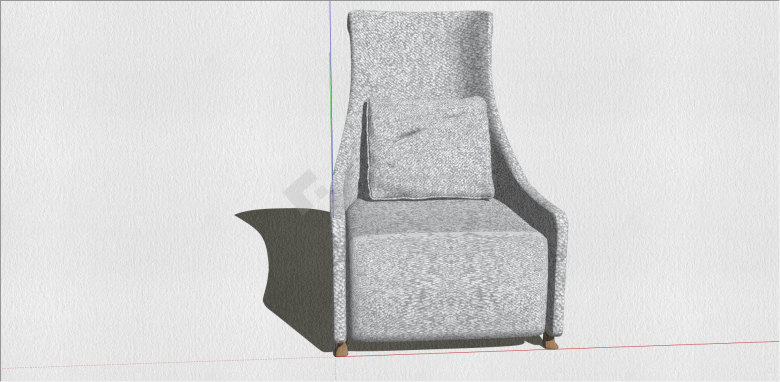 现代灰白图纹居家椅su模型-图二