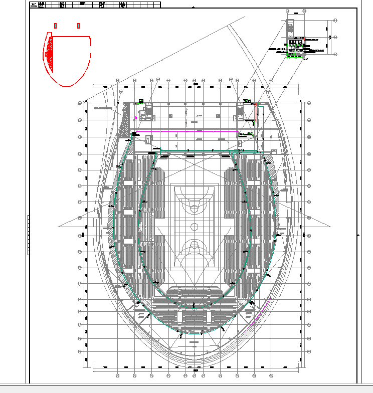 某地唐山体育馆建筑结构施工图-给排水CAD图纸