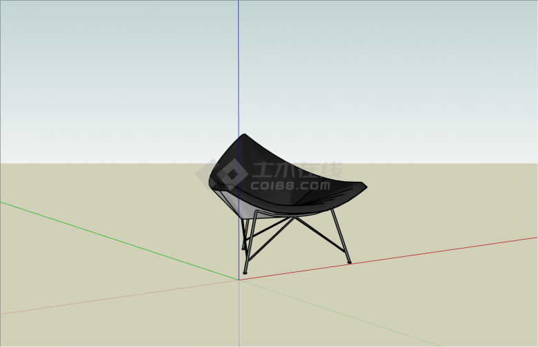 创意新颖现代风格三角椅su模型-图二