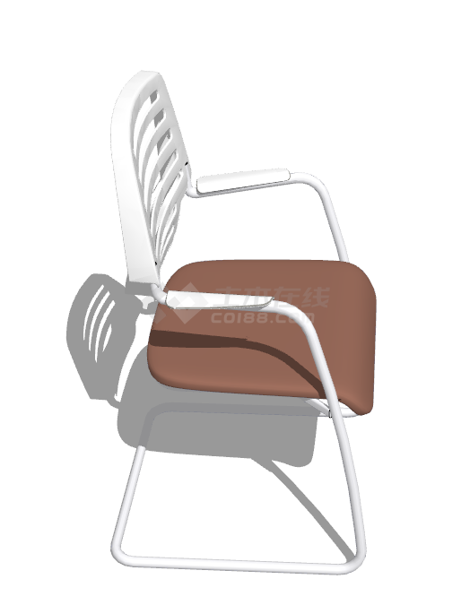 现代塑料皮垫子椅子su模型-图一