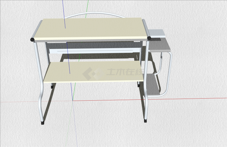 多功能小型现代桌子su模型-图二