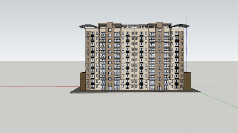 现代豪华高层住宅小区su模型-图二