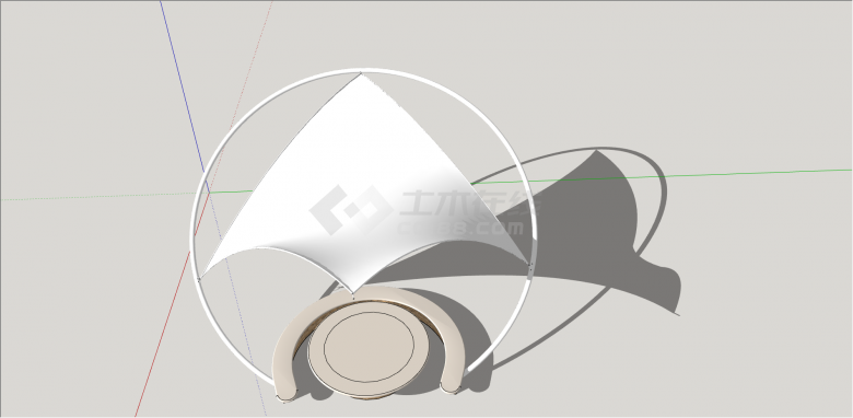 白色圆环的张拉膜组合su模型-图二