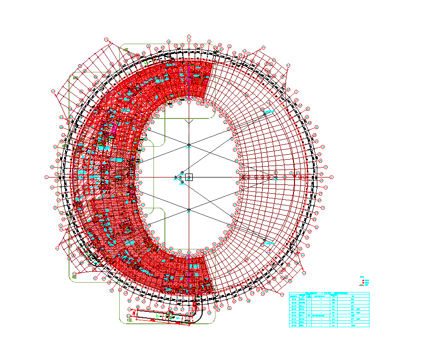 某地海口体育场项目-平立面图CAD图纸