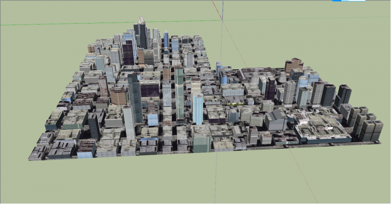 现代超大型繁华区域城市规划商业综合体建筑su模型-图一