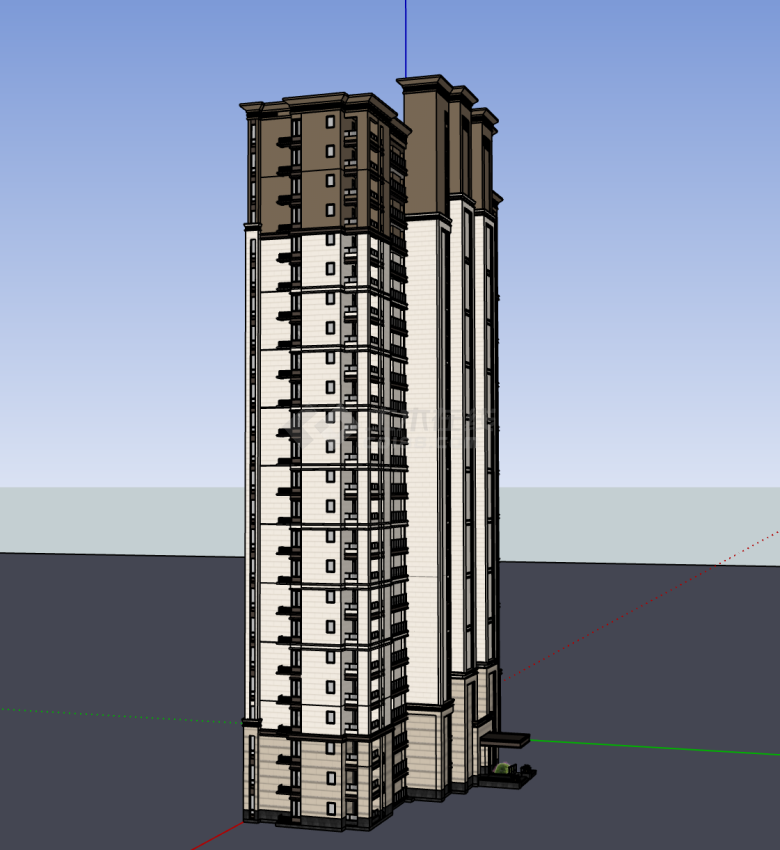 现代高级住宅小区居住区规划建筑方案SU模型-图二