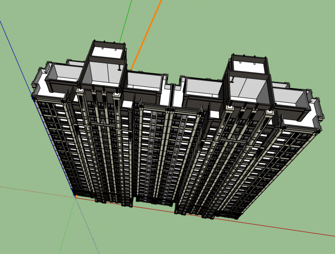 双栋现代住宅小区居住区规划建筑方案SU模型_图1
