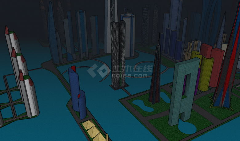 超繁华金融中心城市设计su模型-图二