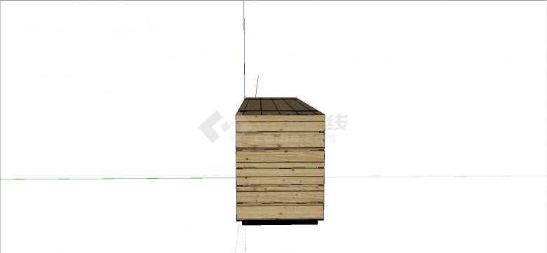 现代木质板组装长条样式前台接待su模型-图一