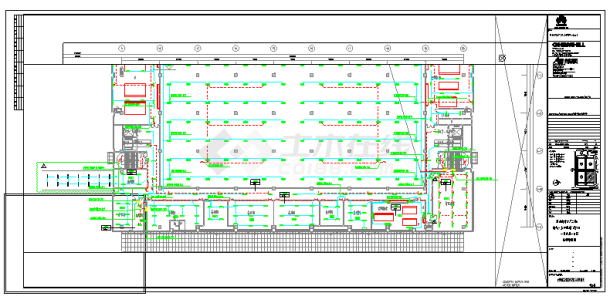 工业厂房-电气-生产用房(大)14一层夹层-照明平面图-图二