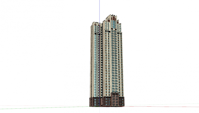 高层建筑su模型方案_图1