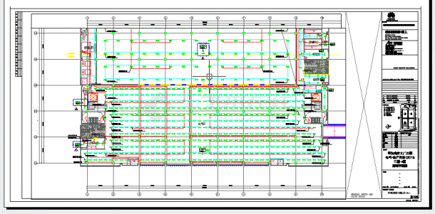 工业厂房-电气-生产用房(大)16二层-照明CAD平面图-图二