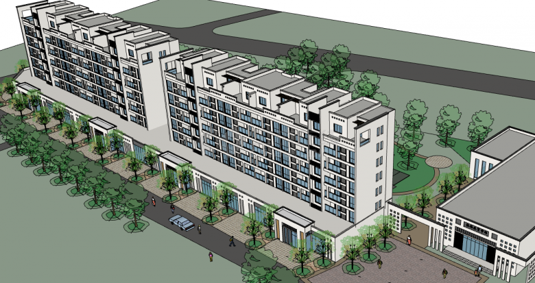 灰蓝色新中式住宅设计su模型-图二
