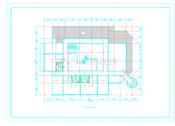 某地九班幼儿园社区服务中心建筑图CAD图纸-图一