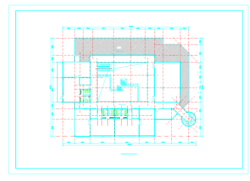 某地九班幼儿园社区服务中心建筑图CAD图纸