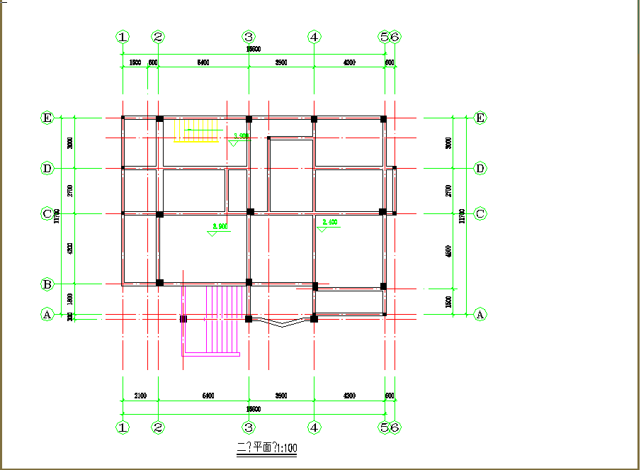 某地错层别墅建筑结构施工图CAD图纸