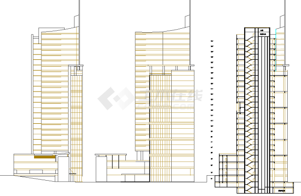某地高层高层综合楼建筑设计CAD图纸-图二