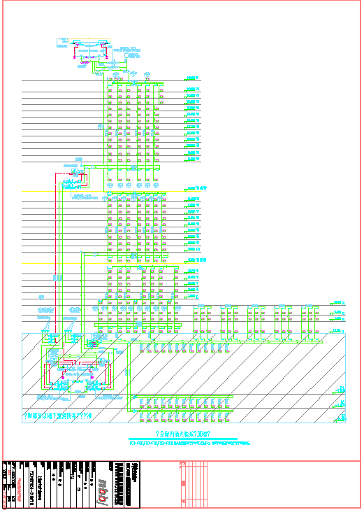 上海30层甲级办公楼酒店给排水电施工图-办公原理图CAD图纸
