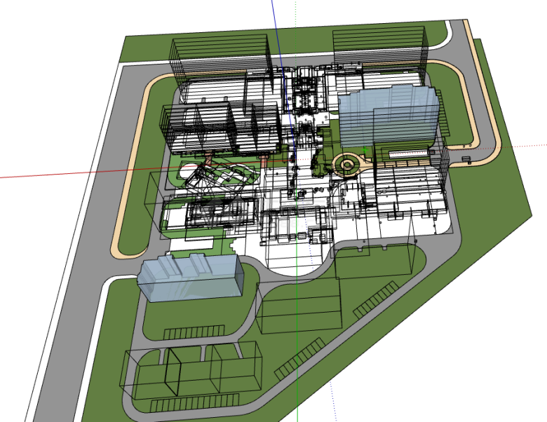 现代城市公园景观建筑设计su模型-图一