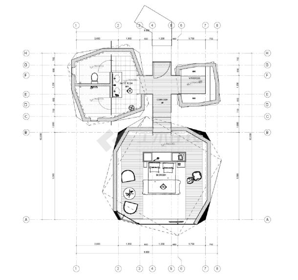 某某建筑P2-03平面布置图CAD图-图一