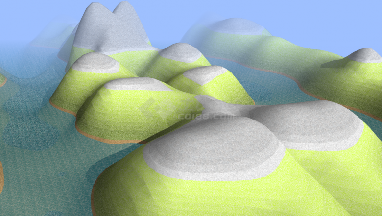 山脉地形山体溪流设计SU模型-图二