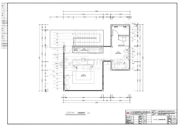 某某建筑C1(11) 二层家具编号图CAD图 -图一