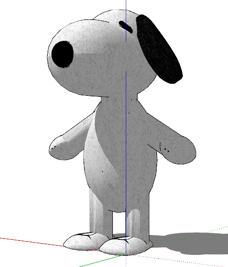 直立犬创意雕塑 su模型_图1