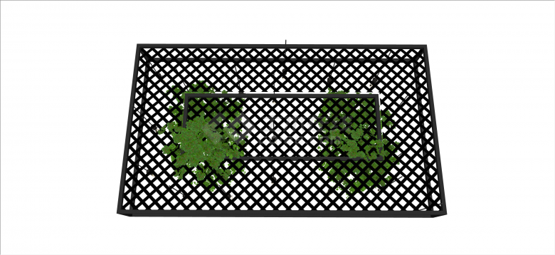 现代黑色网格工业风吊顶天花板吊灯su模型-图一