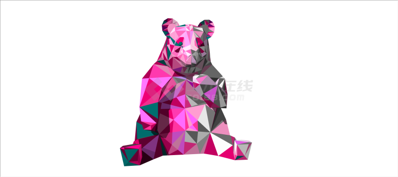 现代经典彩色动物雕塑熊小品su模型-图二