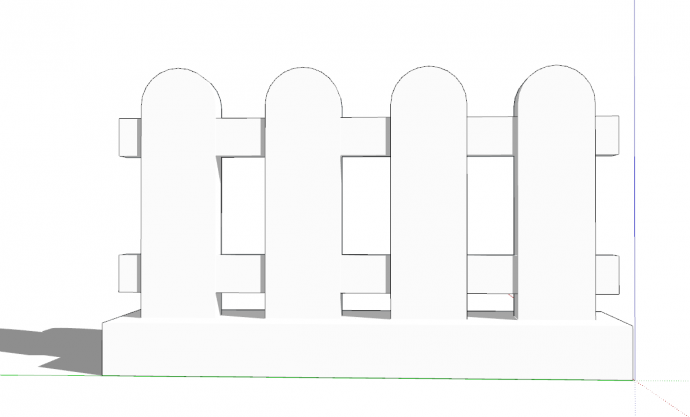 镂空条纹拼接的篱笆栅栏SU模型_图1